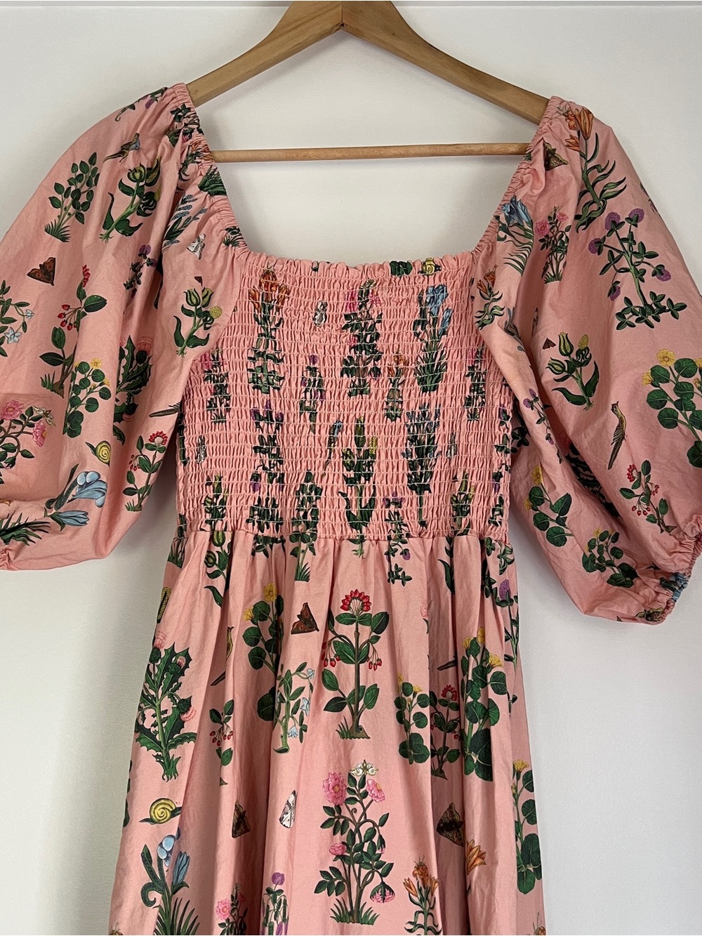 RHODE Pink and Green Floral Midi Dress - Picture 2 of 4